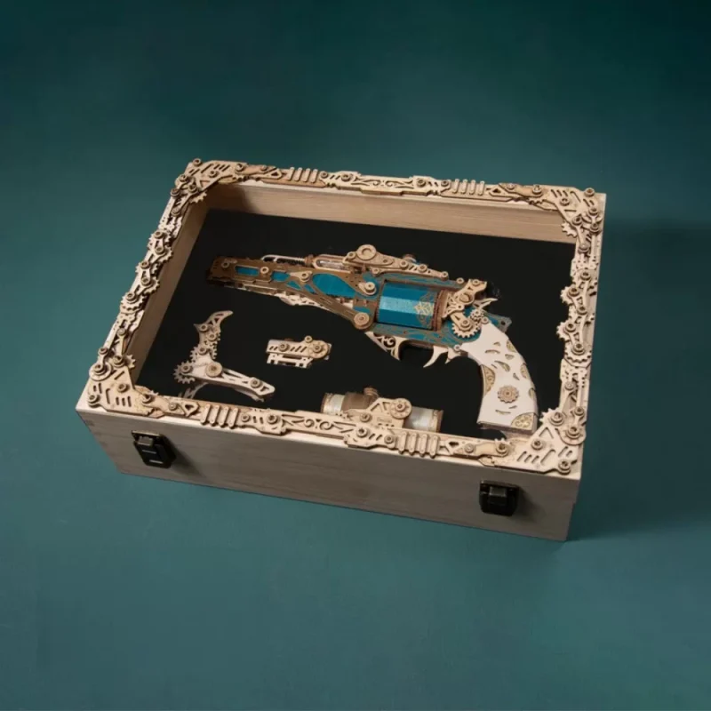 リボルバー3D木製パズル-タクティカル1:1スケールモデル